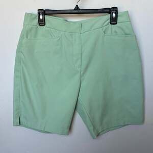 Puma Women's Golf Pounce Bermuda Shorts in Mint Green Size L